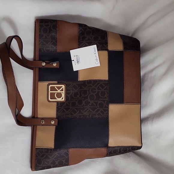Calvin Klein Dark Brown Monogram Tote - Picture 3 of 11